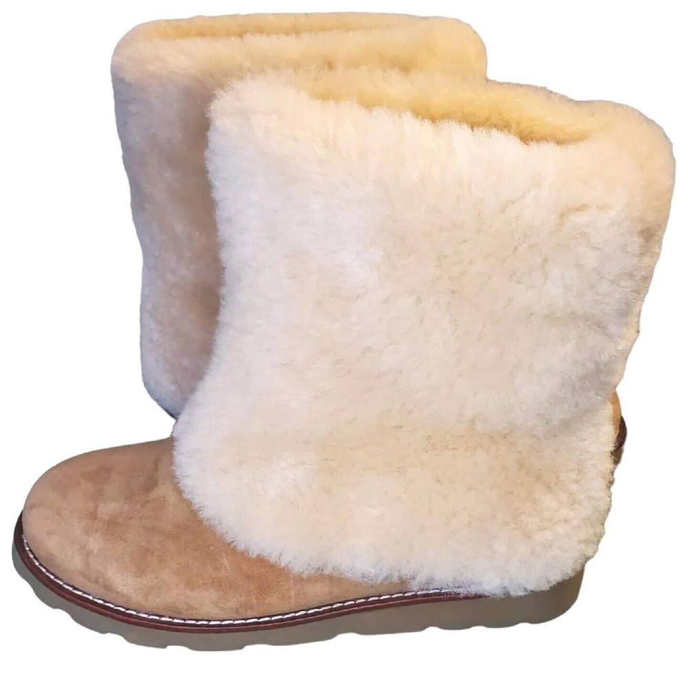 UGG Maylin Chestnut Womens Pull On Sheepskin Shearling Cuff Boots 3220